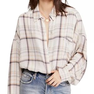 Free People- We The People Oversize Plaid Shirt